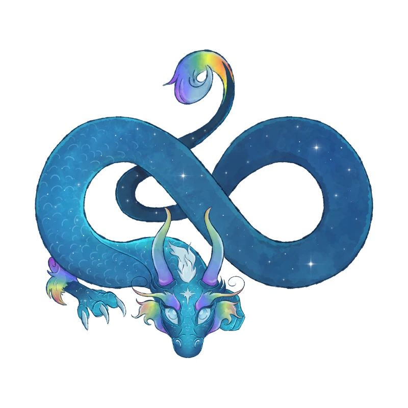 Blue Ink Spirits - Unendlicher Regenbogen Blauer Drache