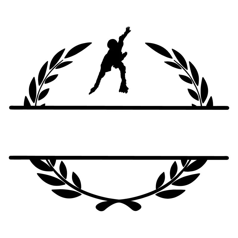 Skate in laurel wreath monogram