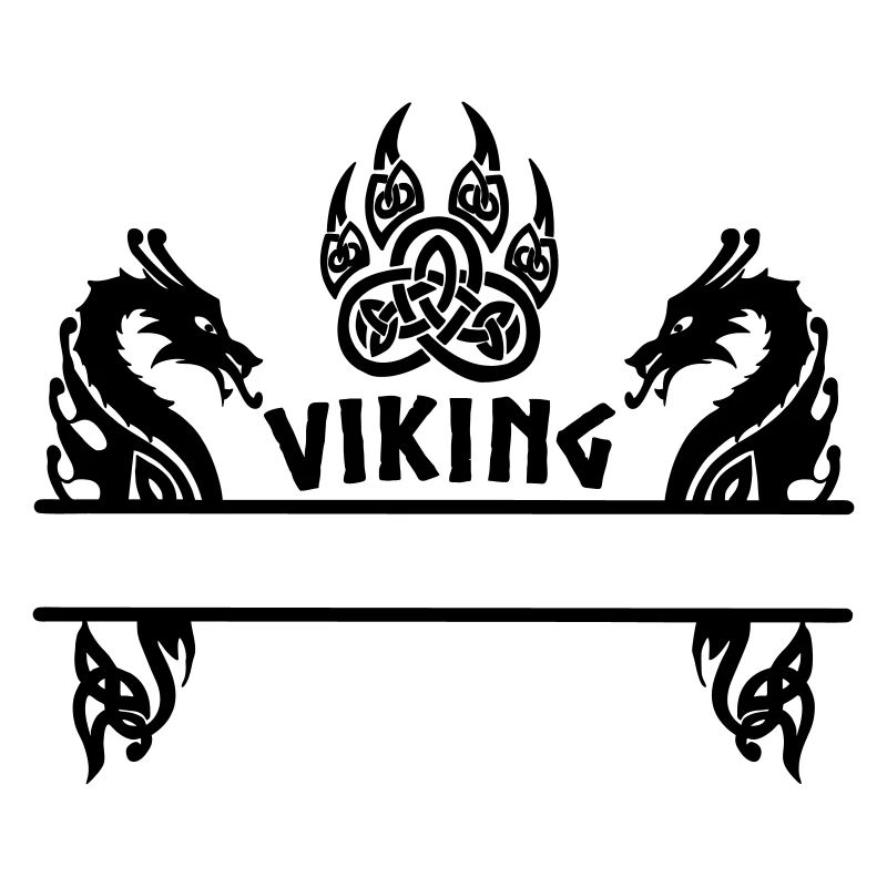 Viking bear claw two dragons nameplate 8