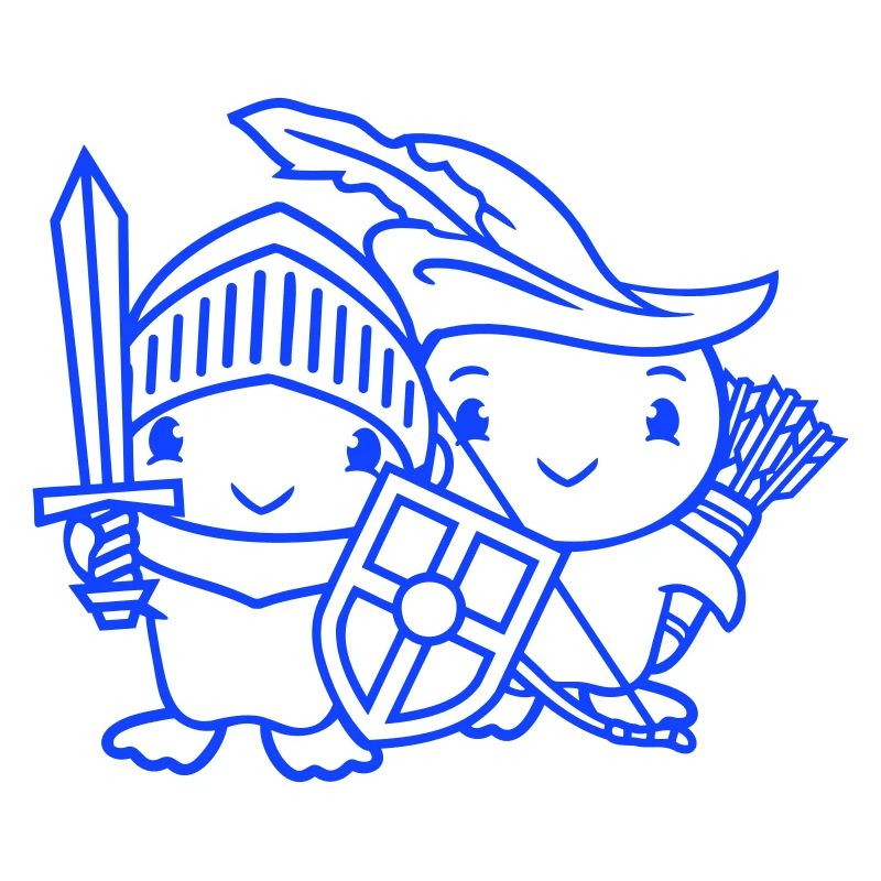 2 Ducks Knight Archer Épée Bouclier Combattant