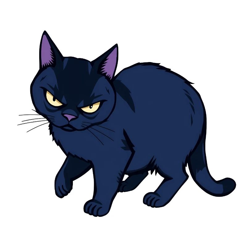 Grim Black Cat