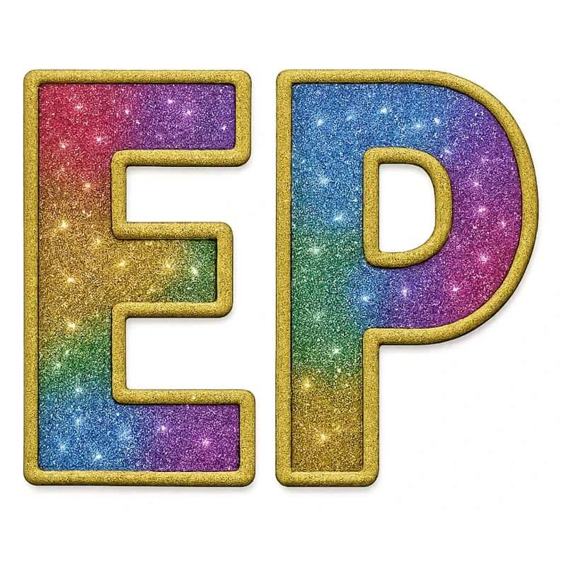 EP | Galactic Glitter Initial Lettering
