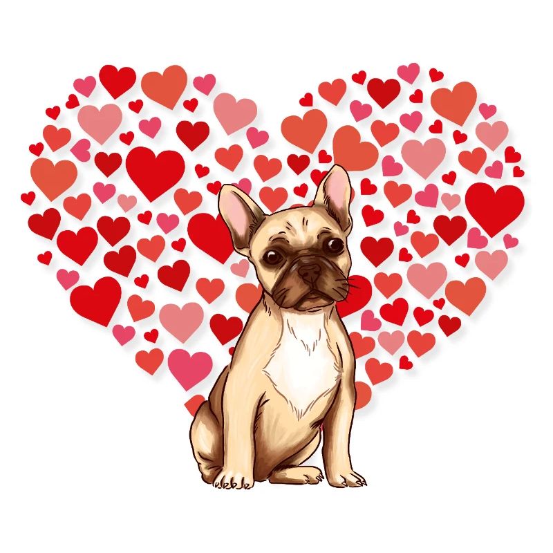 Dog with Heart Background