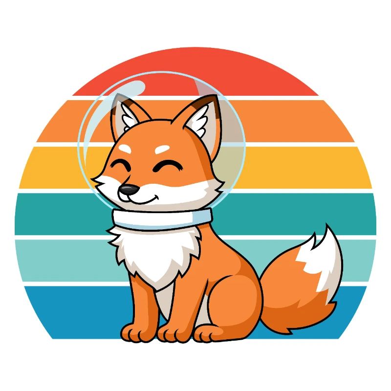 Astronauts Retro Predator Red Fox Fox Lover