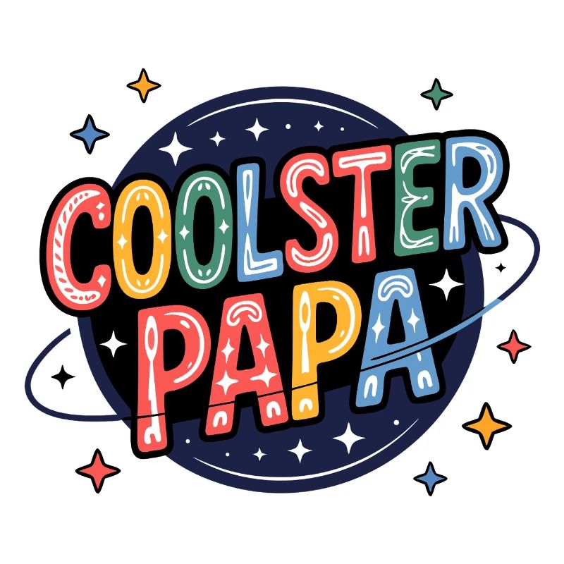 Coolest dad – typographie colorée
