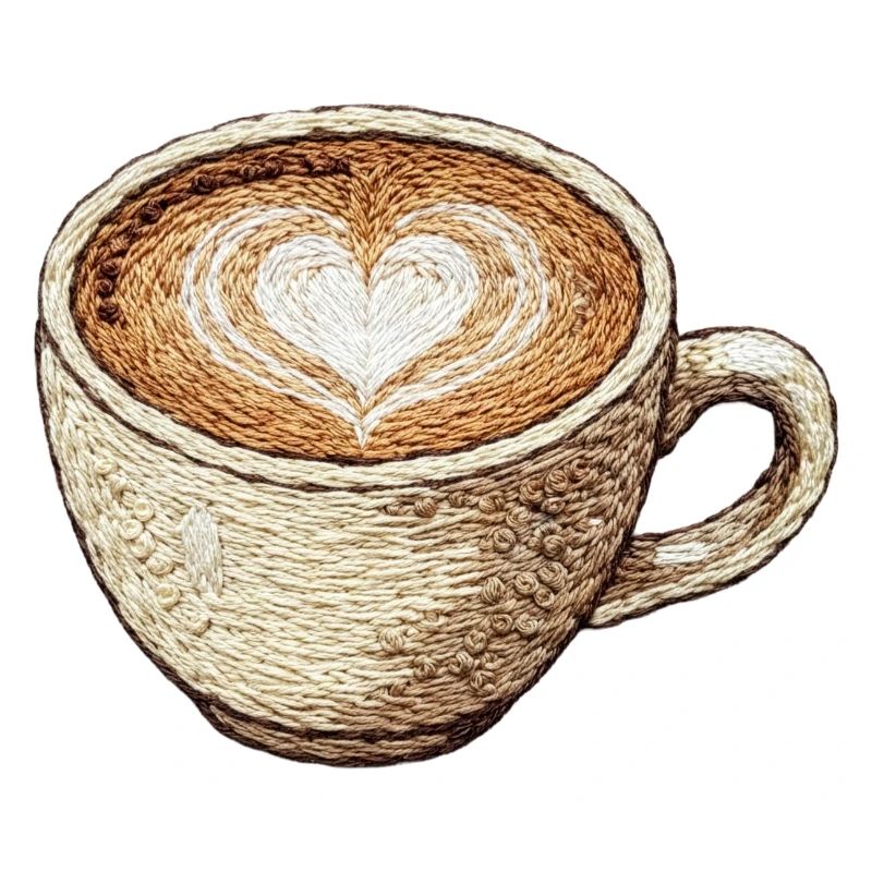 Embroidered cappuccino – coffee lover (printed)
