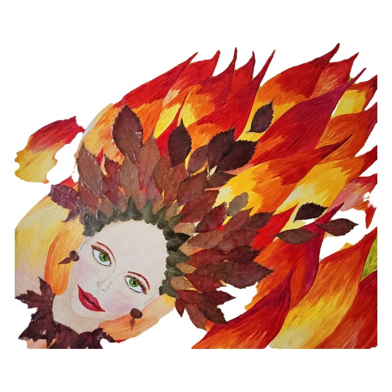 Face de la couronne de feuilles de feu d’automne