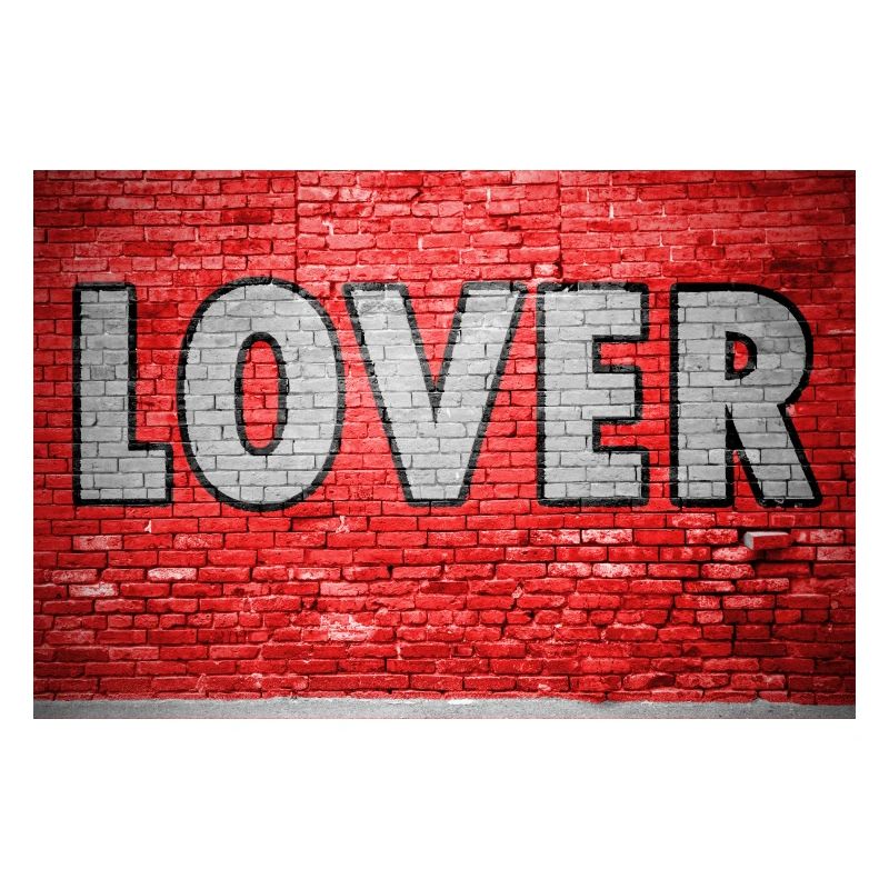 Amoureux Graffiti Mur de briques