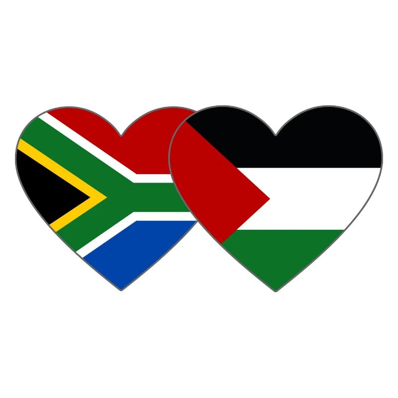 Afrique du Sud Palestine drapeau coeur