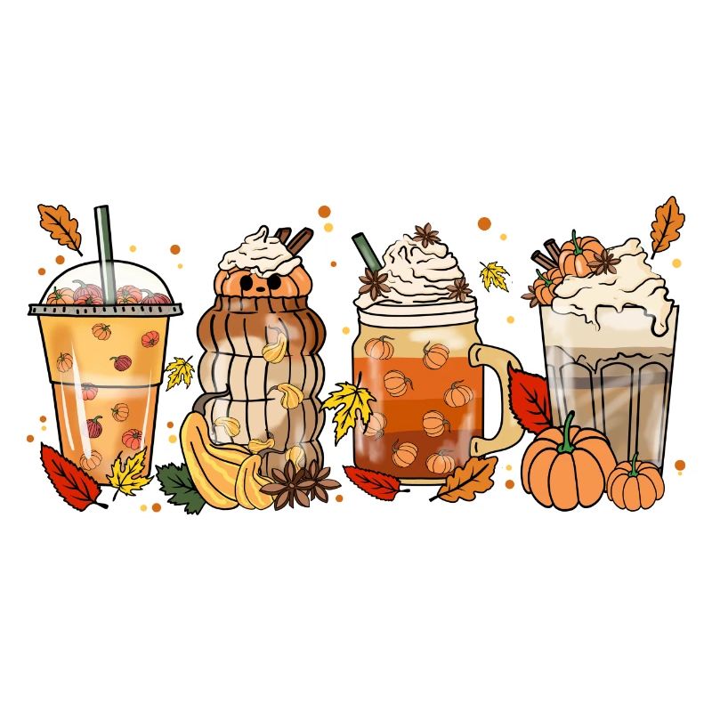 Halloween Coffee Tea Retro Pumpkin Cocoa Autumn