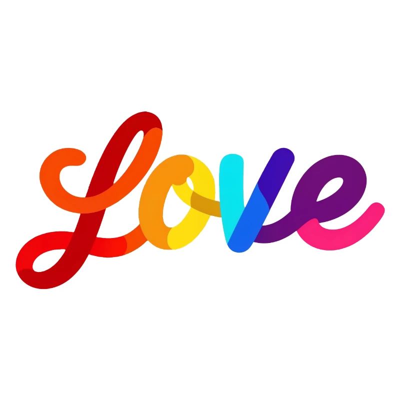 Conception de lettrage d’amour coloré