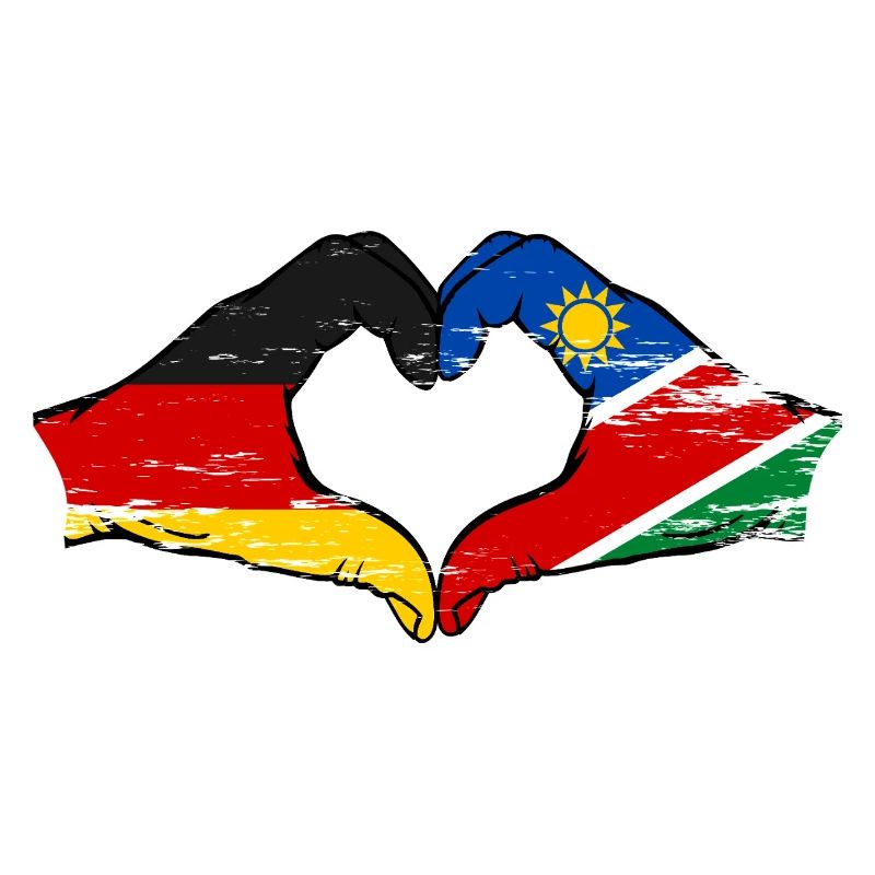 Germany Namibia Flag Hands Heart Shape Used