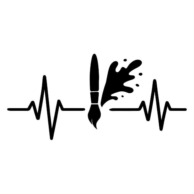Paint Roller Heartbeat Line DIY Painter Design