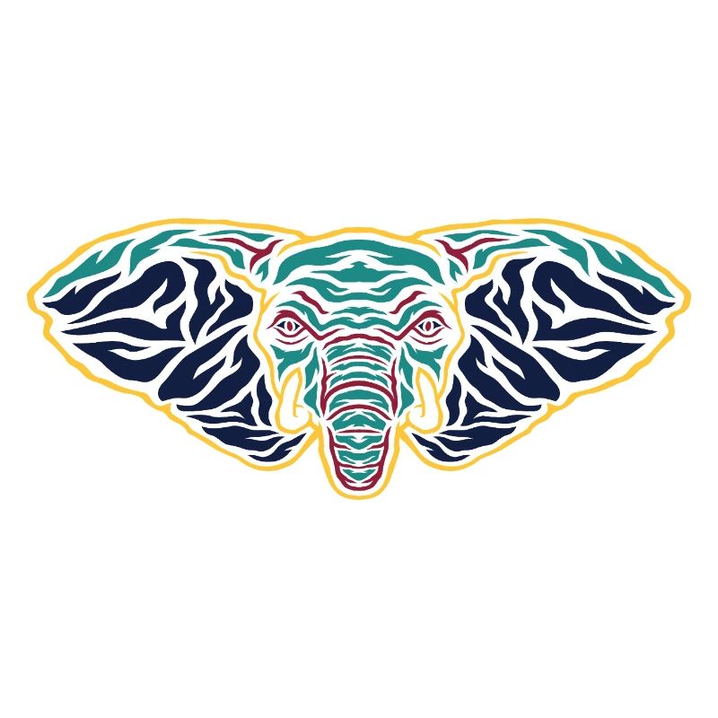 Psychedelic Elephant Head