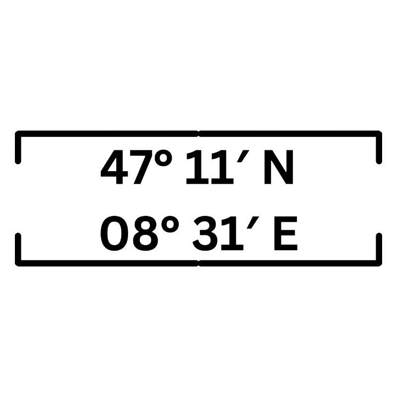 Coordinates Baar Switzerland Minimalist