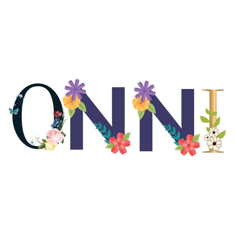 Nom ONNI décoré de fleurs