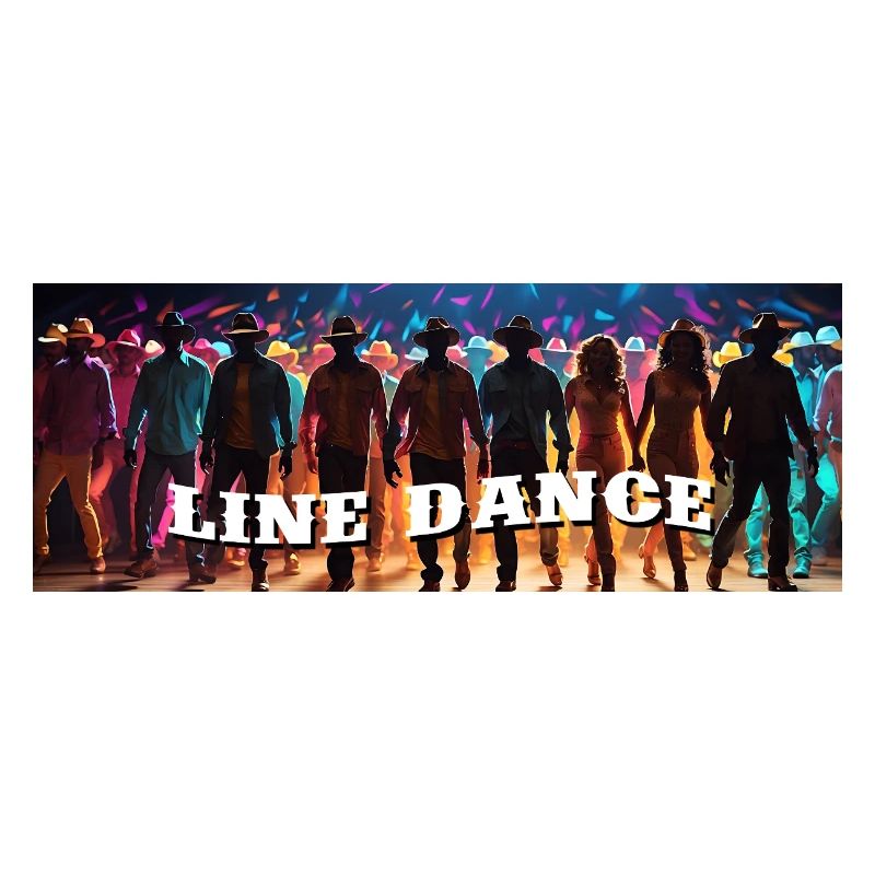 Line dance group dancing