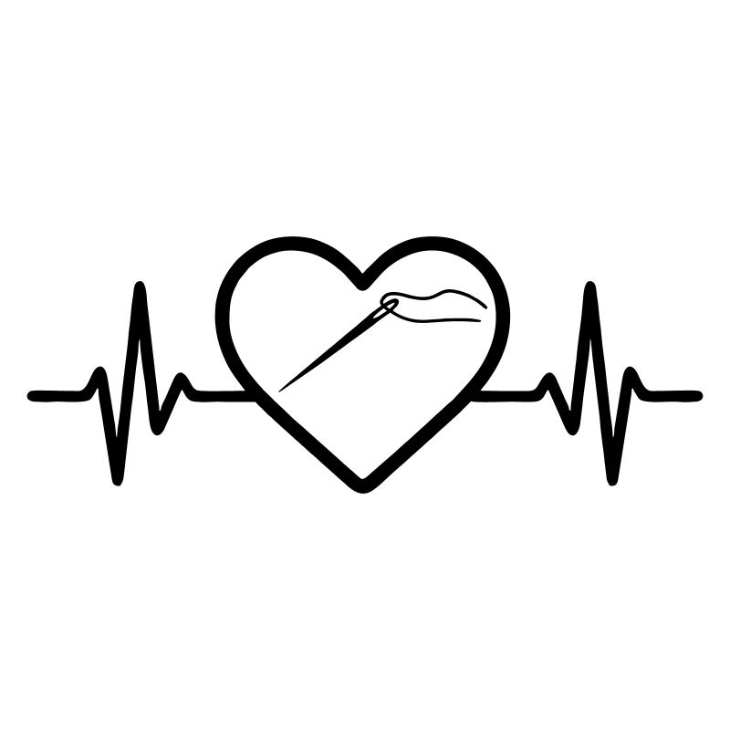 Sewing Spool Needle Scissors Heart