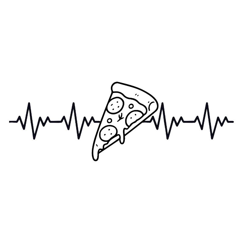 Pizza Slice Pizza Maker Pizza ECG Heartbeat