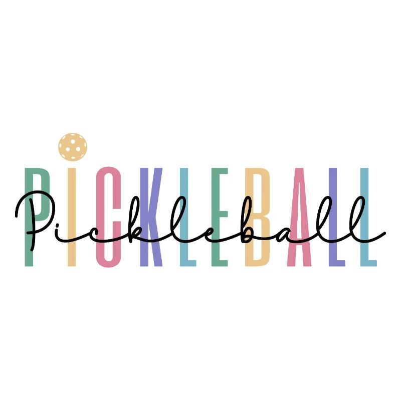 Pastel Rainbow Pickleball Player