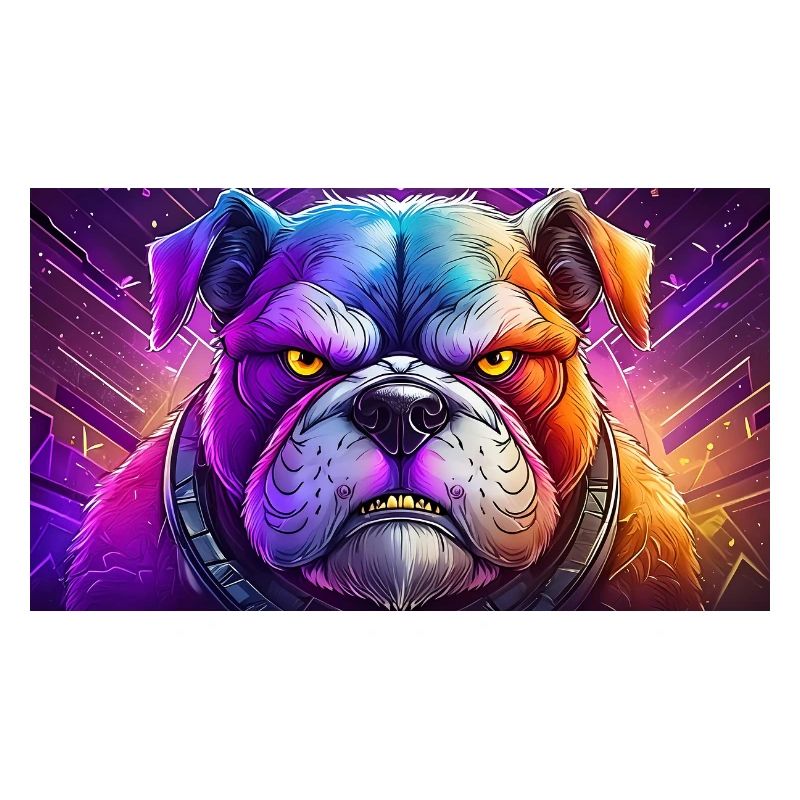Cute grumpy grouchy animals - bulldog