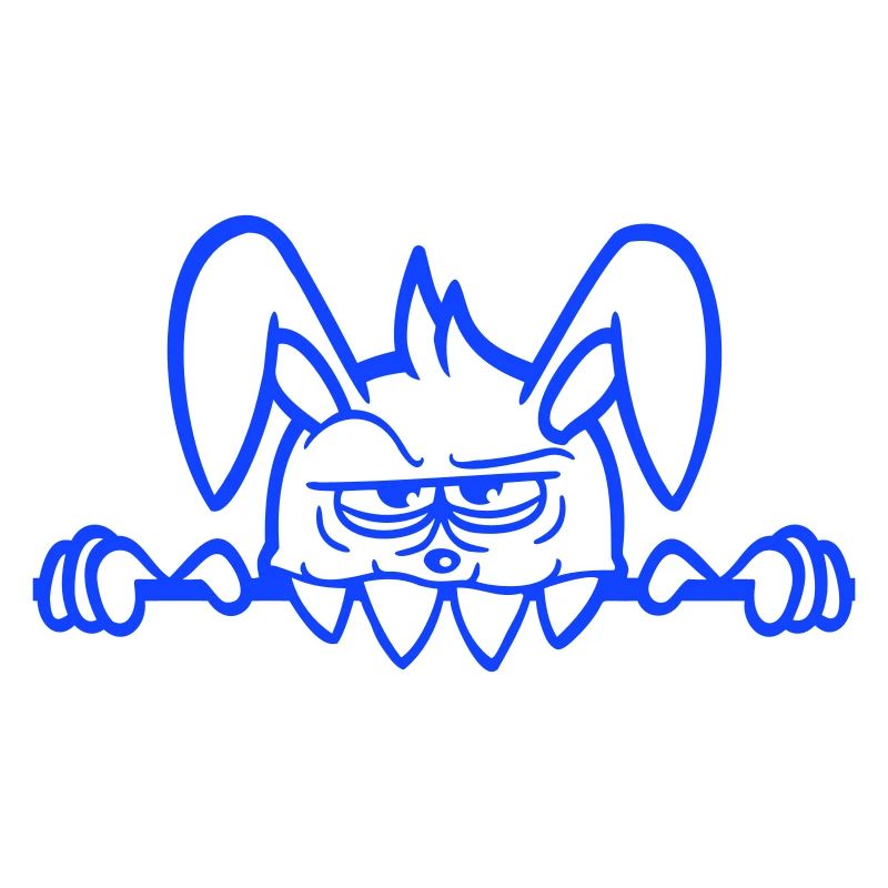 Bunny Monster Evil Halloween Teeth Wall