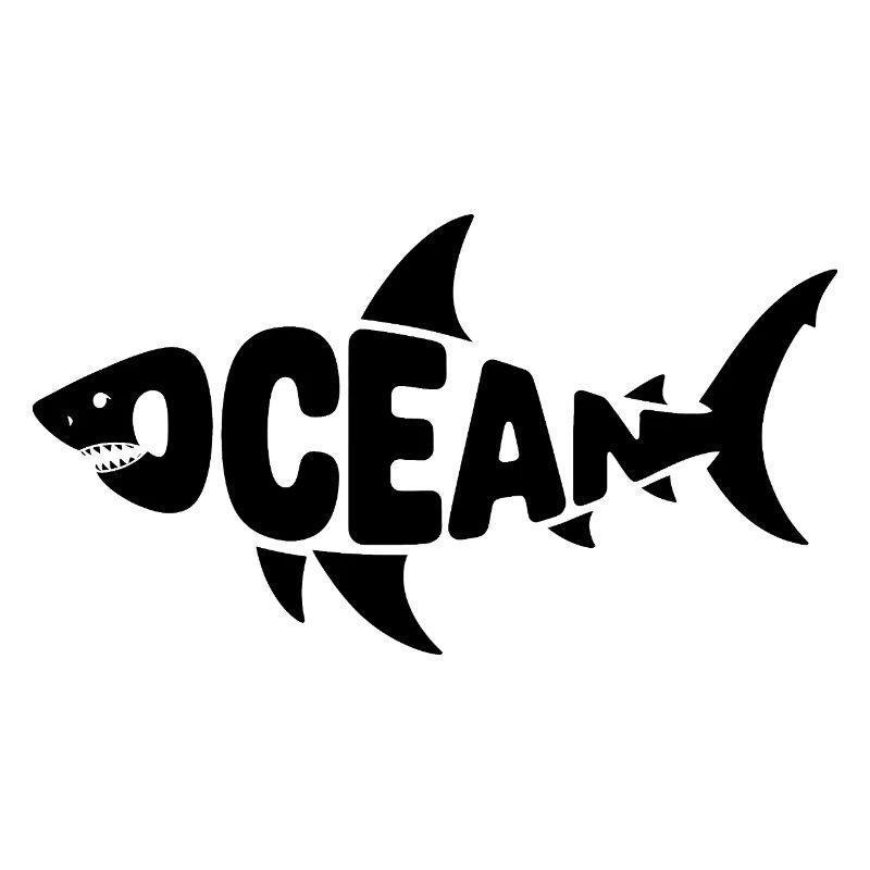Ocean - Cool Shark Ocean Logo