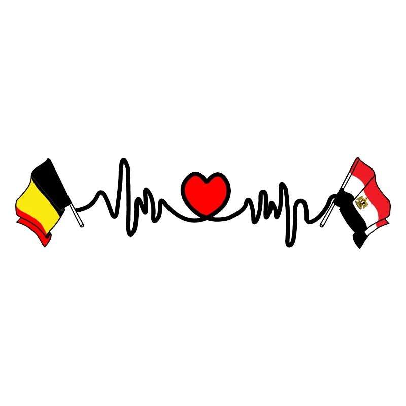 Cardio heart Drapeau Belgique, drapeau Égypte