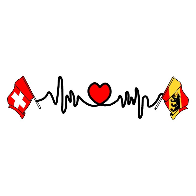 Cardio heart Drapeau Suisse, drapeau Berne