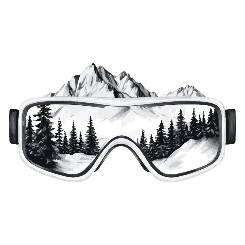 Ski goggles mountains