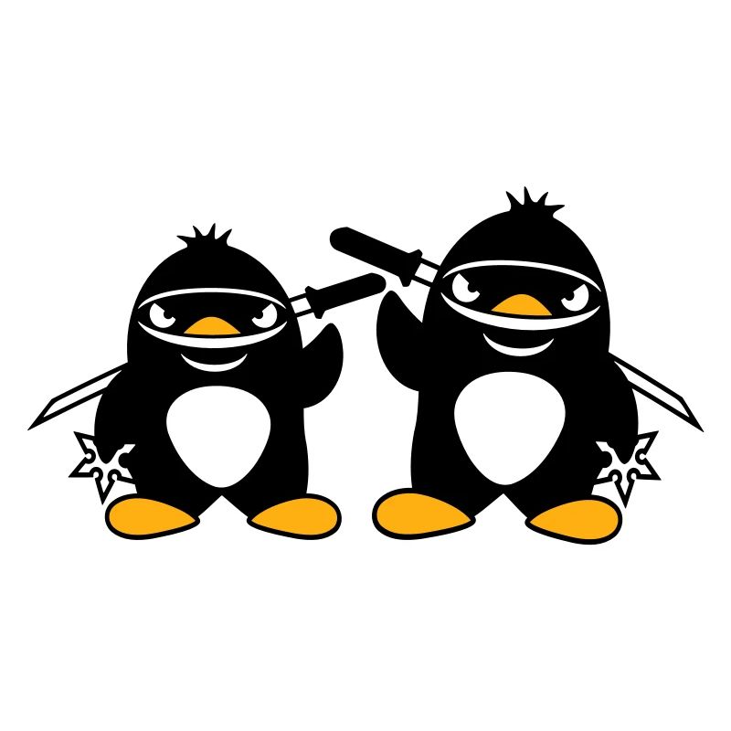 2 Penguins Ninja Samurai Japanese Katana Team Duo