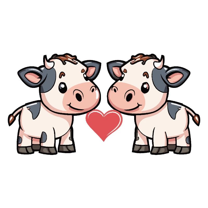 Couple de vaches Saint-Valentin