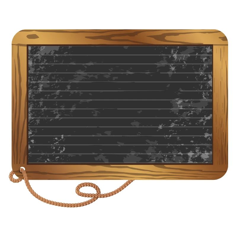 empty black slate for labeling