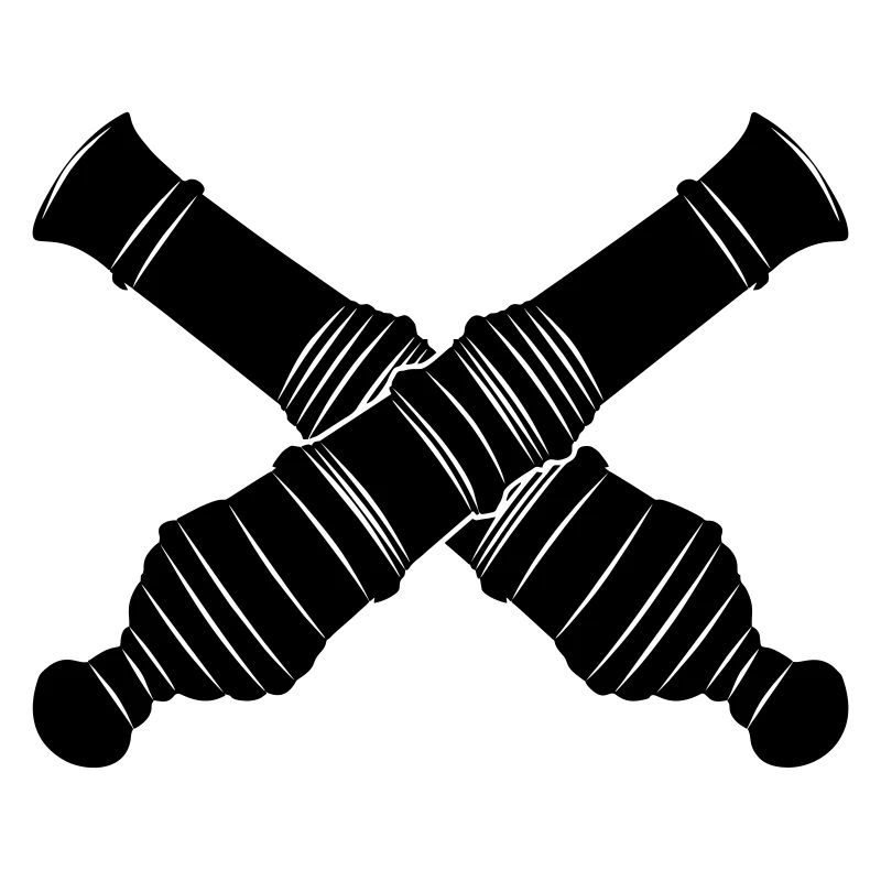 Two cannon barrels crossed