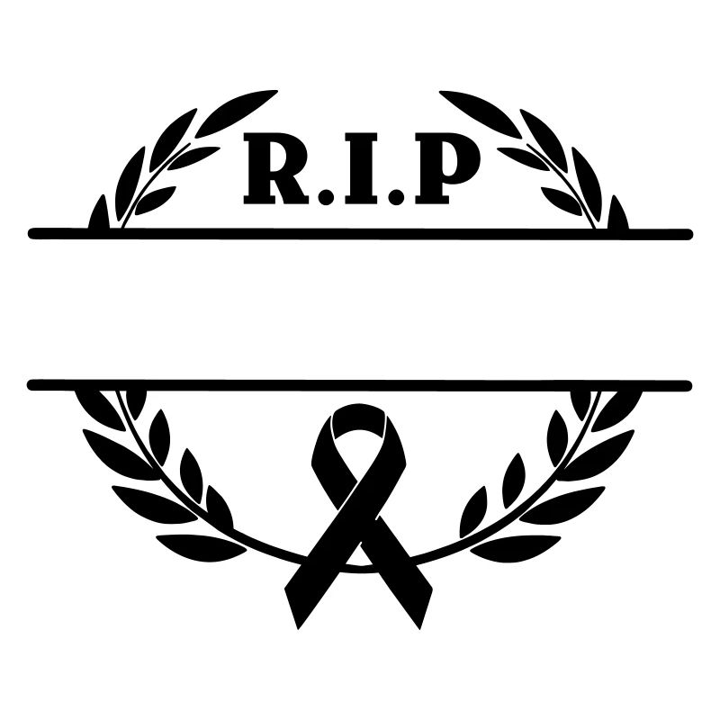 Monogramme Laurel Wreath R.I.P