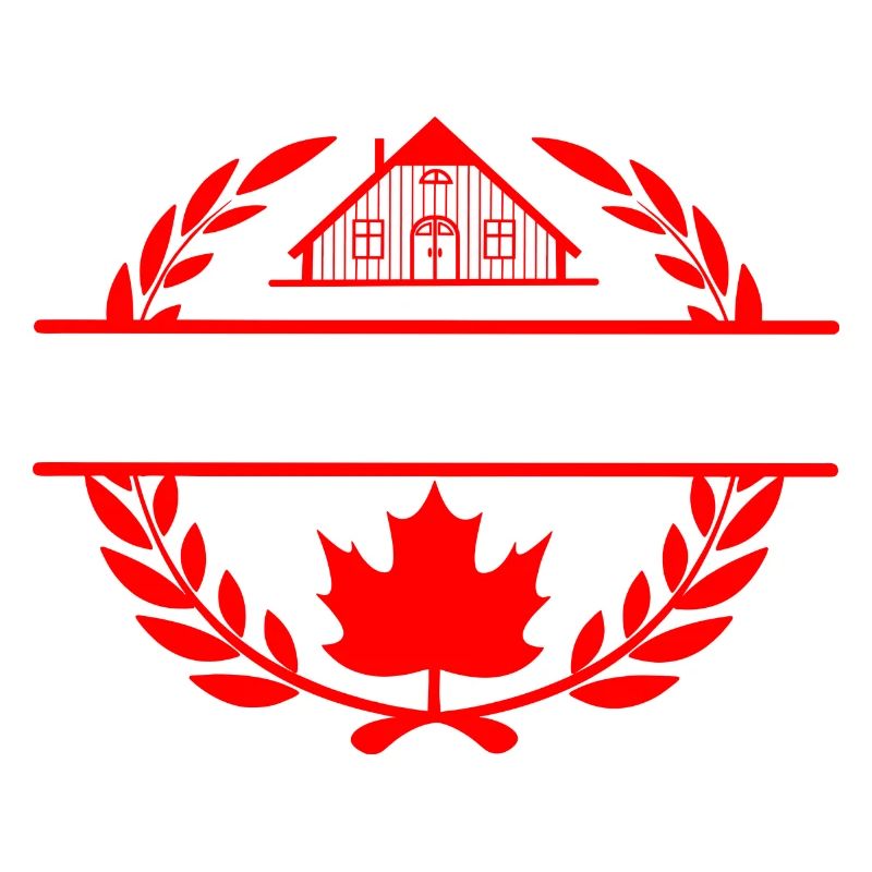 Canada maple leaf farm laurel wreath