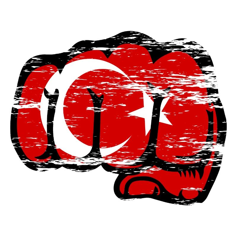 Poing de main drapeau turc utilisé