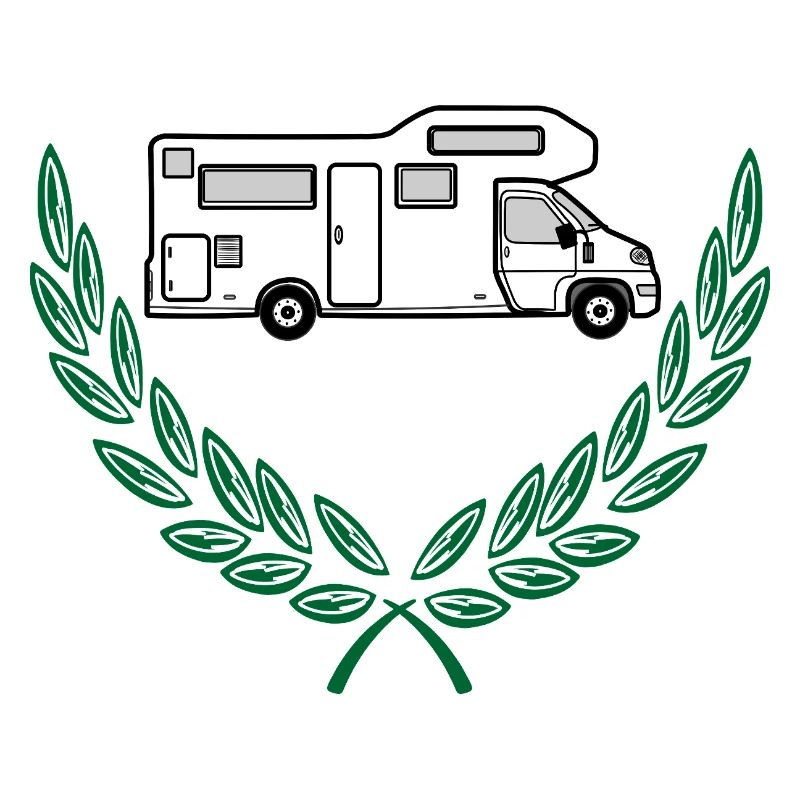 Camper in laurel wreath white design