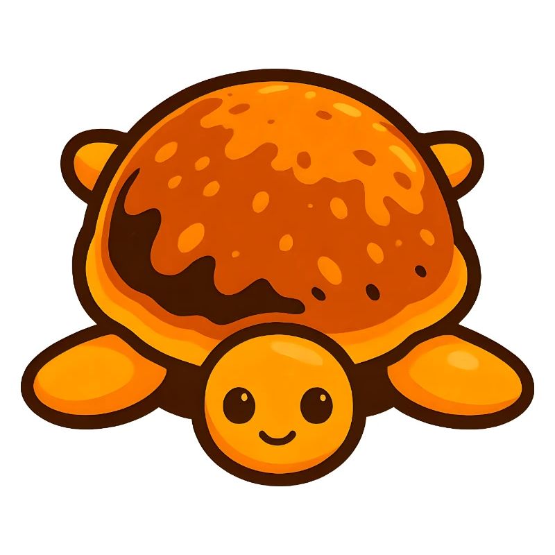 Whimsical Turtle Pancake Style with Bright Shell