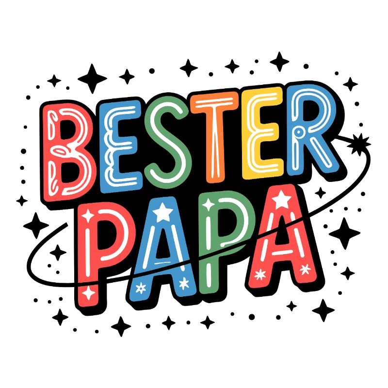 Best Papa Neon Colored Design