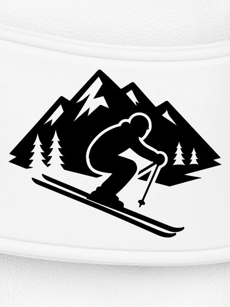 Ski Silhouette Mountains Slope