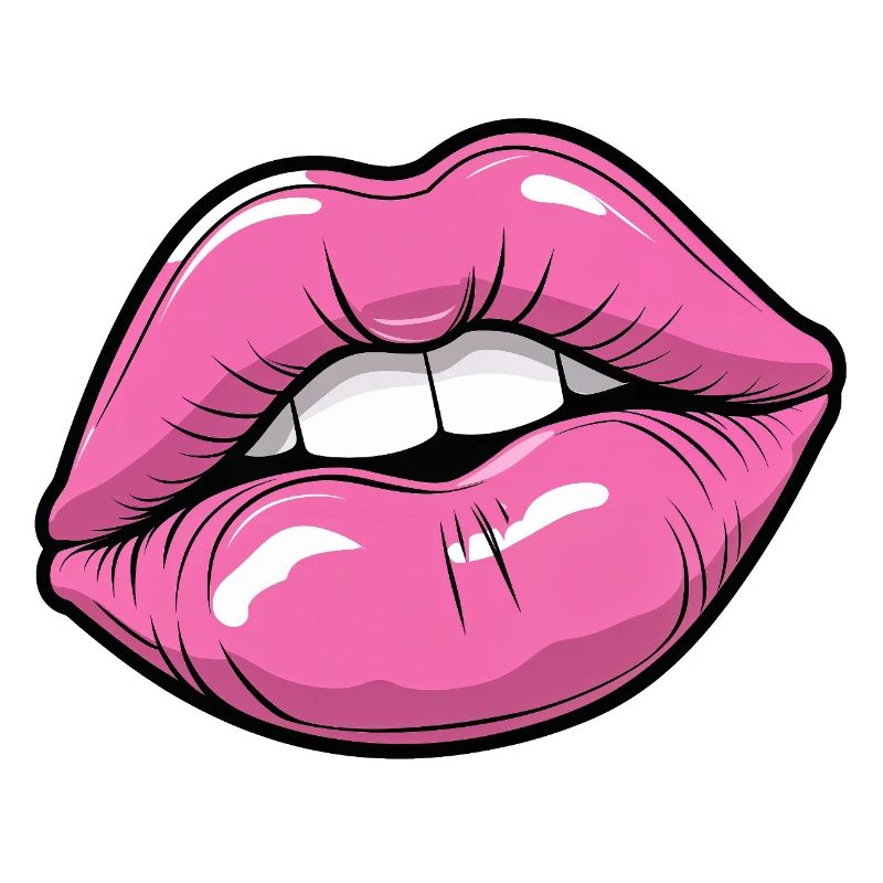 Pop Art Lips in Pink Glow