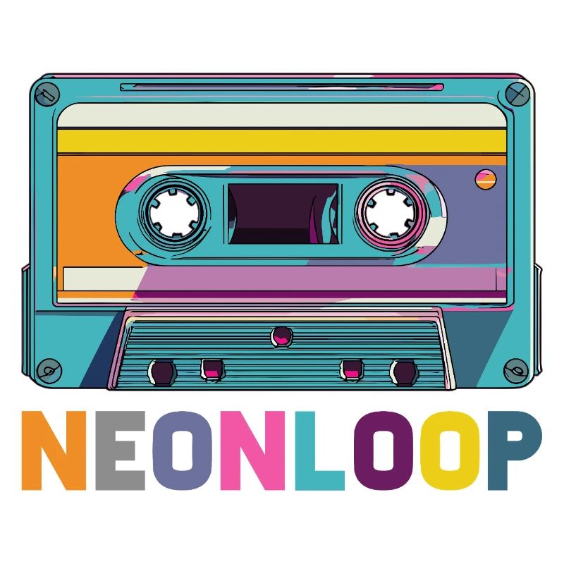 Conception de cassette en boucle néon