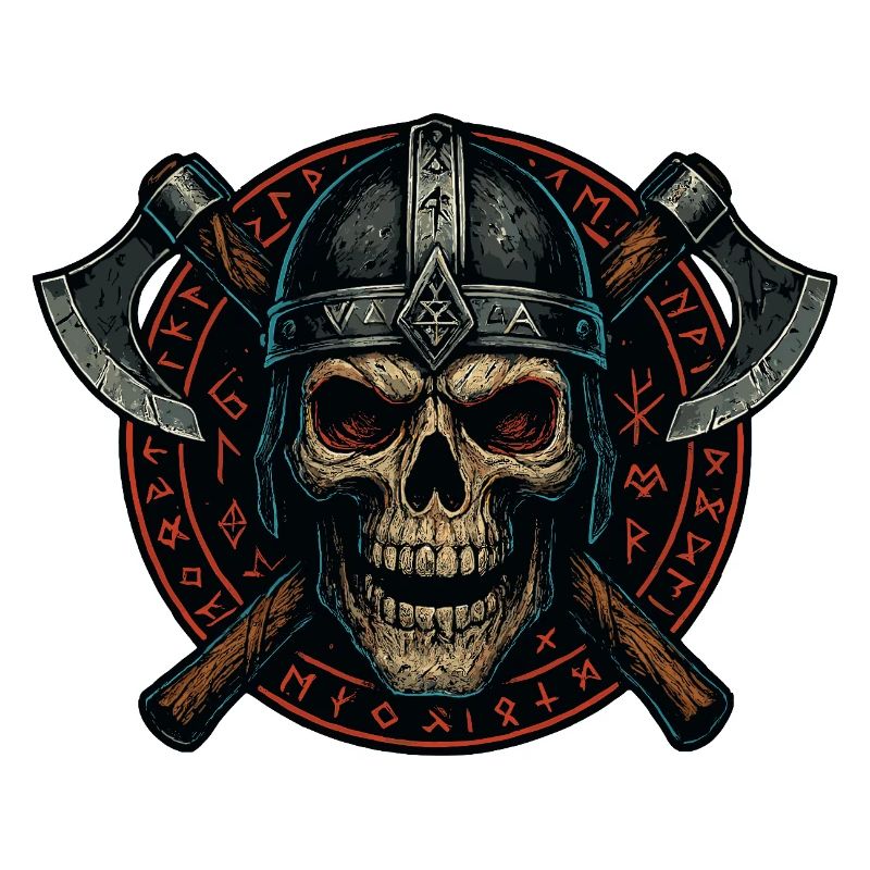 wikinger schädel runen, nordisch krieger Valhalla