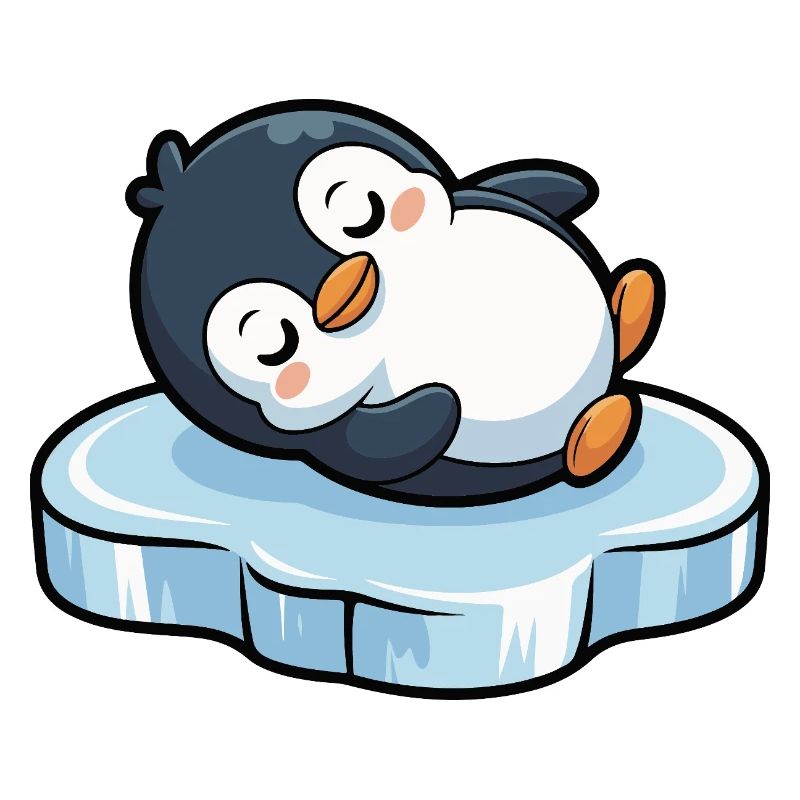 Schlafender Pinguin auf Eis