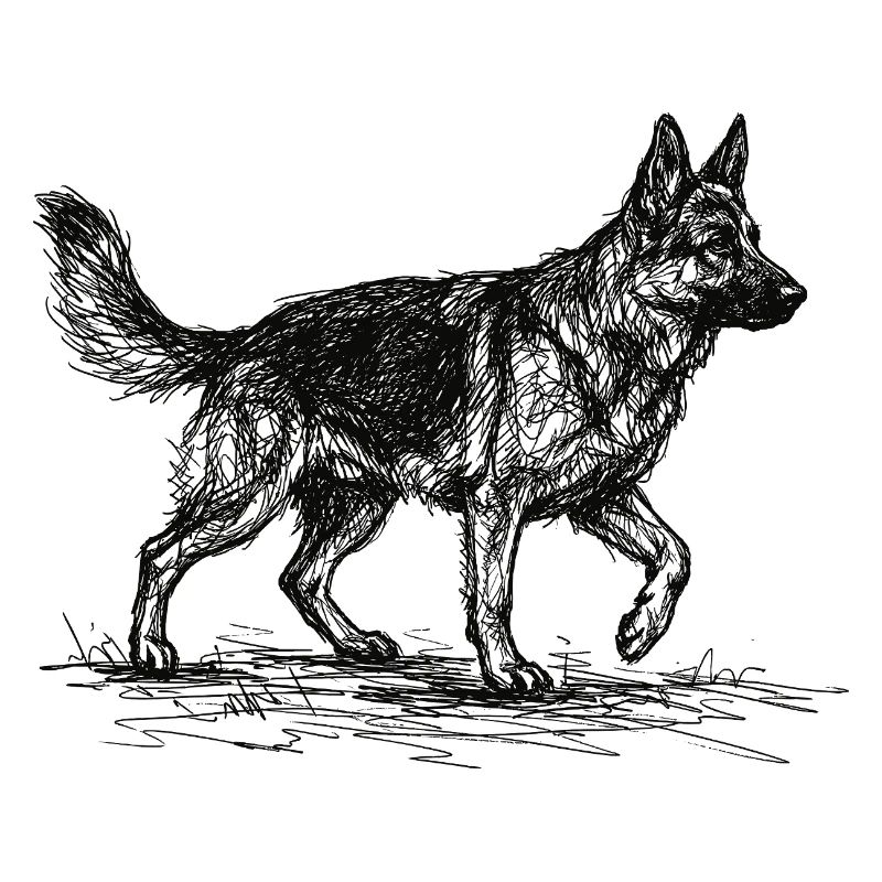 German Shepherd Sketch – German Shepherd Design