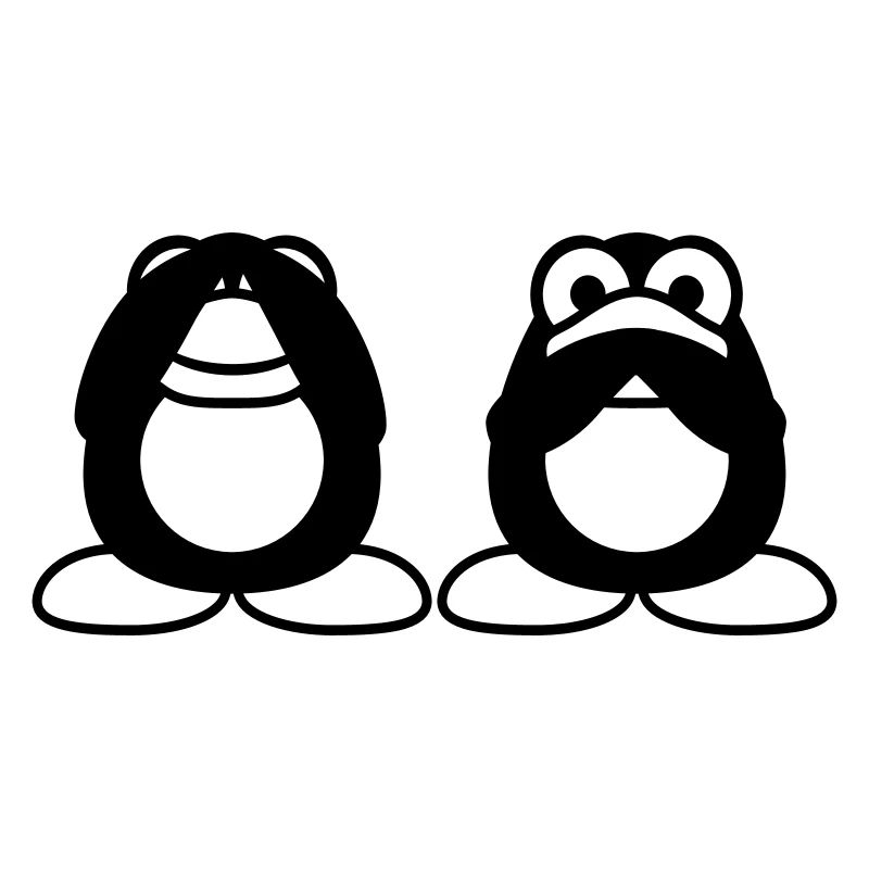 2 Penguins Talking Nothing See Mute Blind Friends