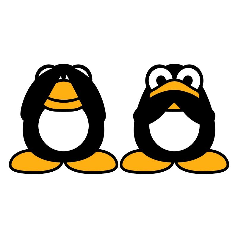 2 Pinguine nichts reden sehen stumm blind Freunde