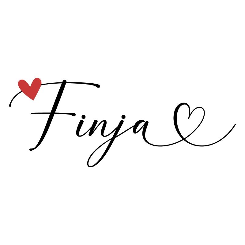 Finja Surname First name Calligraphy Heart