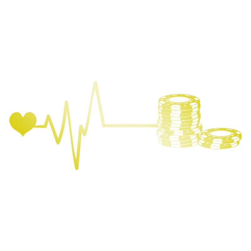 Poker chip pulse heart love